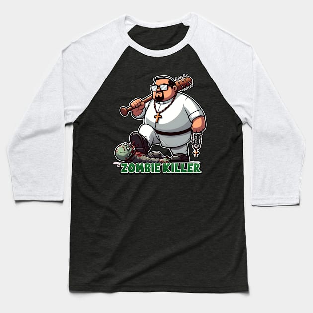 Zombie Killer Baseball T-Shirt by Rawlifegraphic